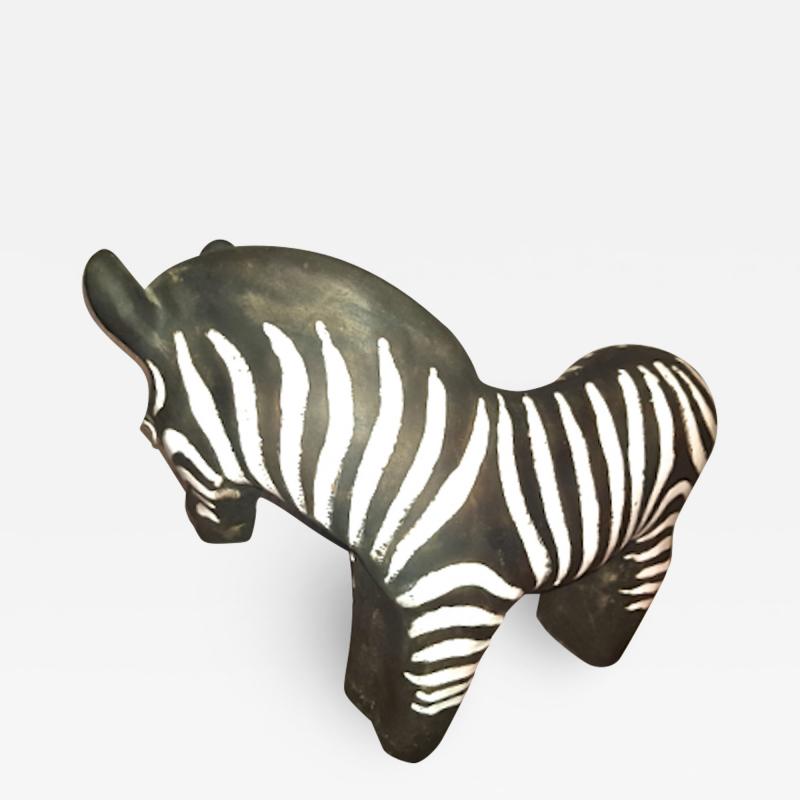 Colette Gueden Colette Gueden for Primavera rarest big Zebra ceramic sculpture