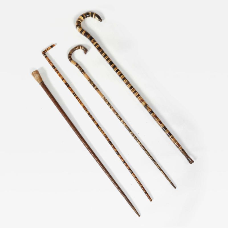 Collection of 19th c Horn Walking Sticks