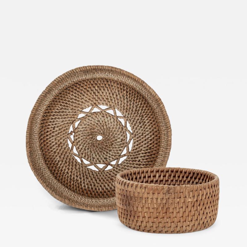 Collection of Round Finely Woven Birch Swedish Cheese Baskets