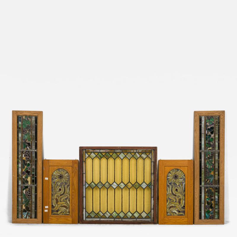 Collection of Various American Framed Stained Glass Panels