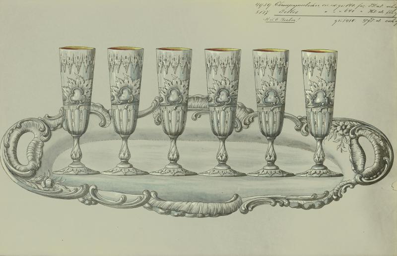 Collection of Watercolour Designs for Silverware 