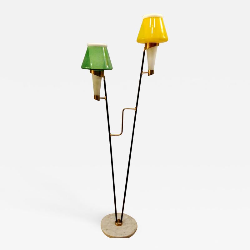Colorful Italian Modern Floor Lamp with marble base 1960s