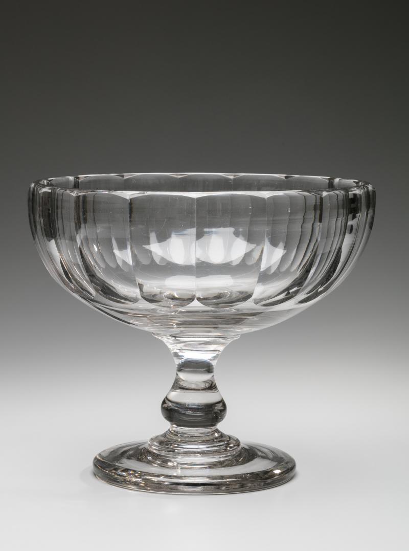 Colorless Cut Glass Compote