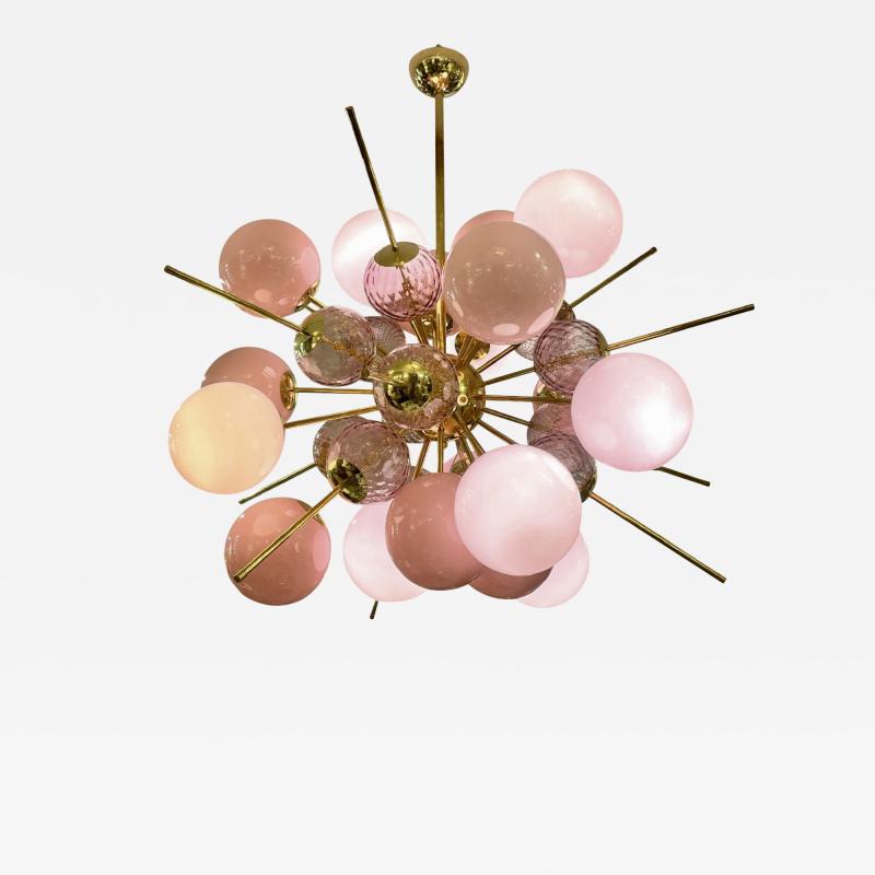 Combined Pink Murano Glass Balls Lamp