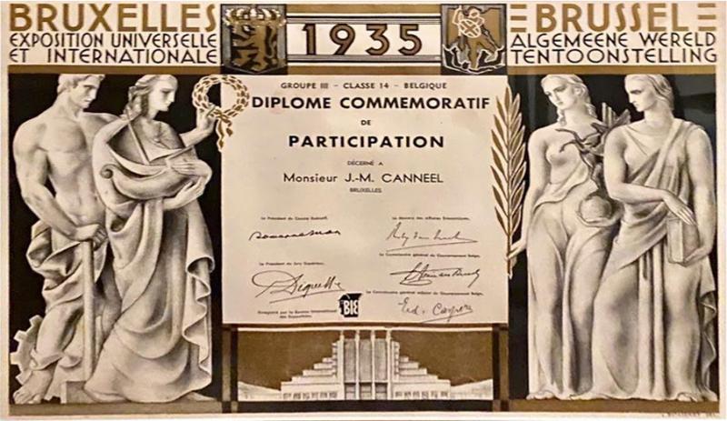 Commemorative Diploma for Belgian Artistic Art Deco Exposition