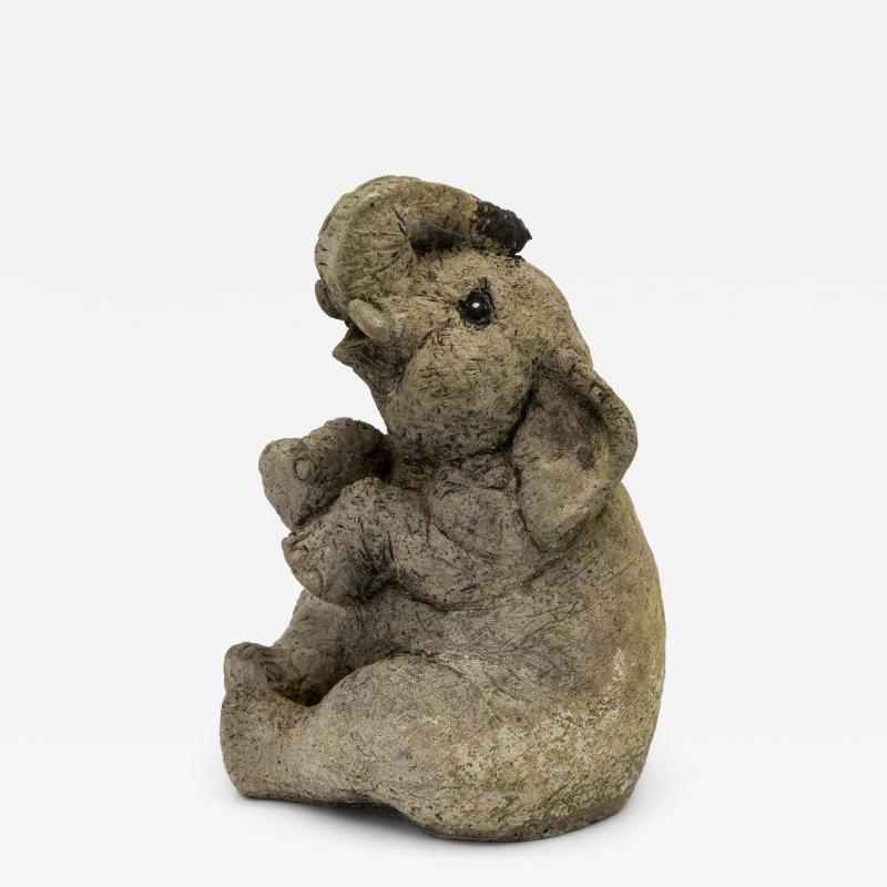Composite Stone Elephant Garden Statue England Late 20th C 