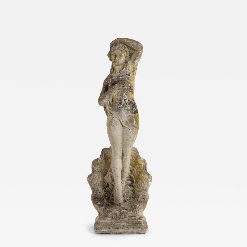 Composite Stone Figure of Venus Emerging from a Shell England Mid 20th C 