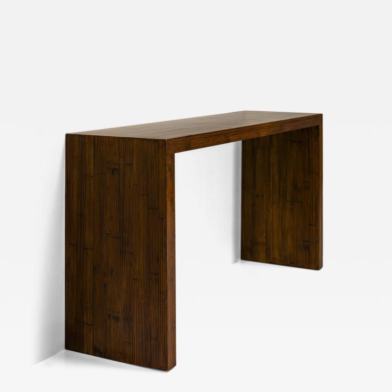 Console Veneered in Dark Stained Bamboo Belgium 1980s