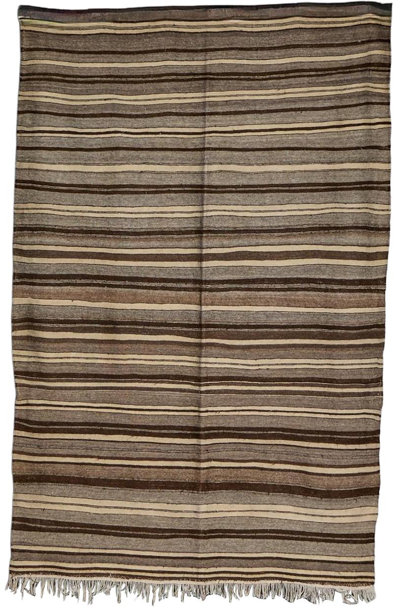 Contemporary Anatolian Low Pile Undyed Wool Rug Turkey 21st Century
