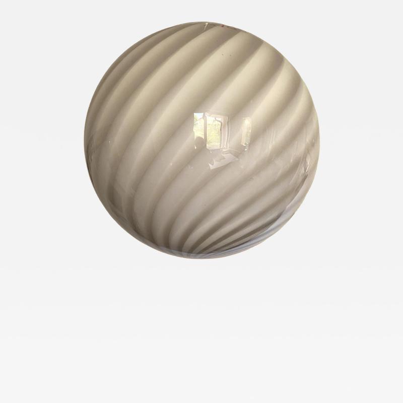 Contemporary Beige and White Sphere Pendant in Murano Glass