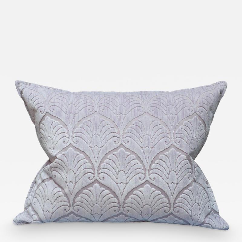 Contemporary Bevilacqua Lilac Silk Velvet Pillows In Palmya Pattern