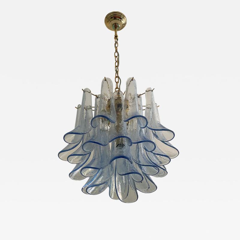 Contemporary Blue Selle Murano Glass Chandelier