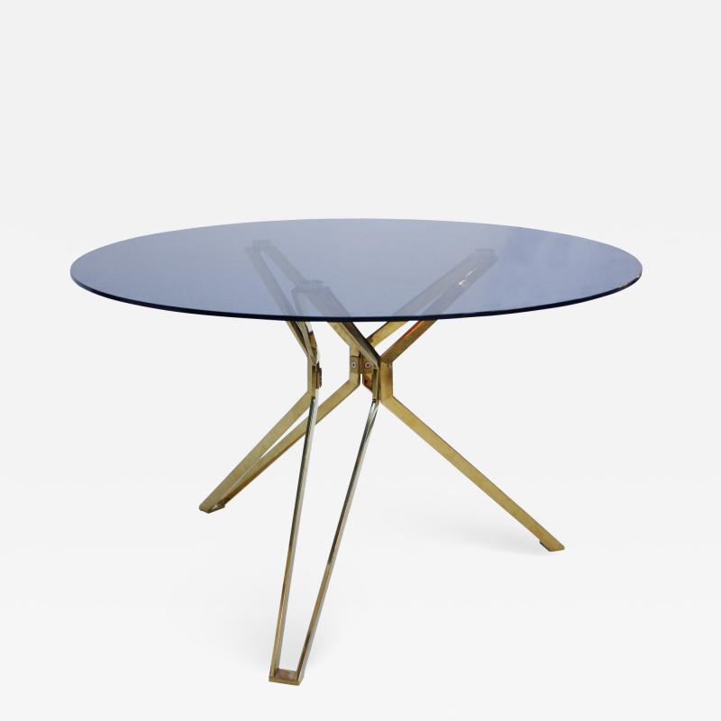 Contemporary Brass And Fum Glass Circular Table The Netherlands