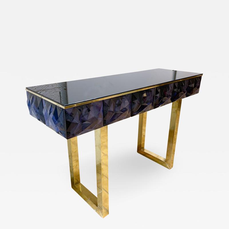 Contemporary Brass Console Murano Glass Italy