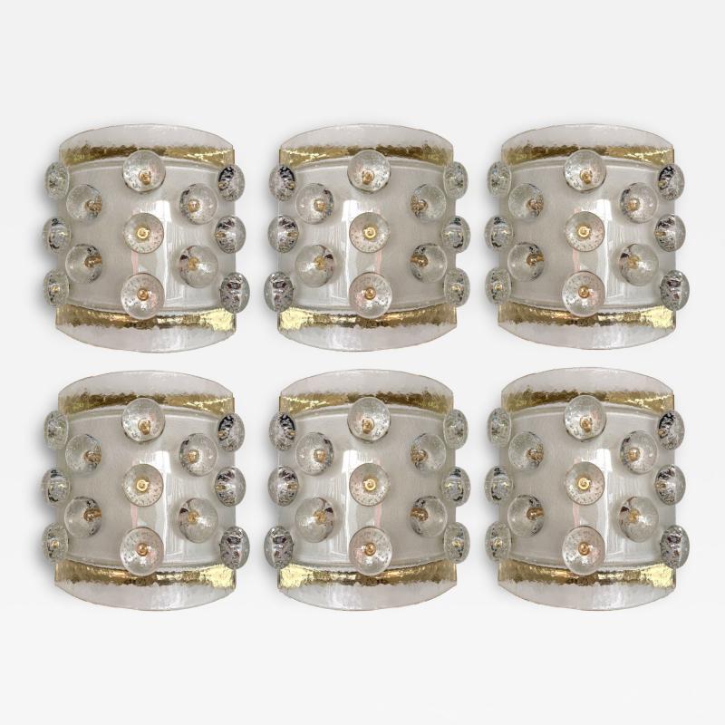 Contemporary Brass and Murano Glass Macaroons Sconce Italy