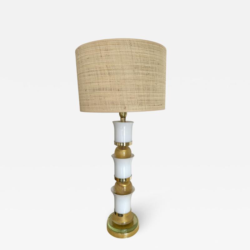 Contemporary Brass and Murano Glass Palm Lamp Italy
