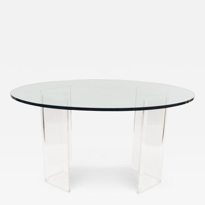 Contemporary Clear Glass Dining Table