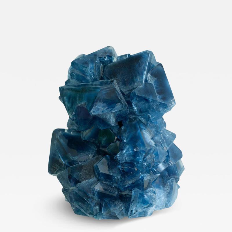 Contemporary Crystallized Vase in Blue by Isaac Mont Netherlands