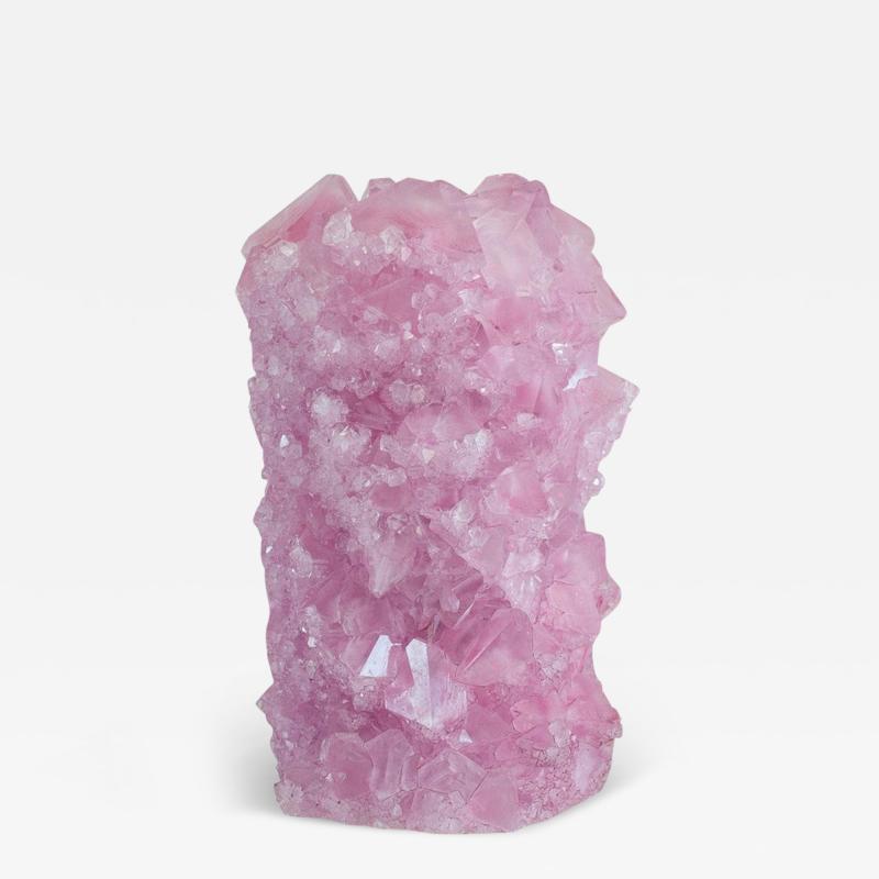 Contemporary Crystallized Vase in Pink by Isaac Mont Netherlands