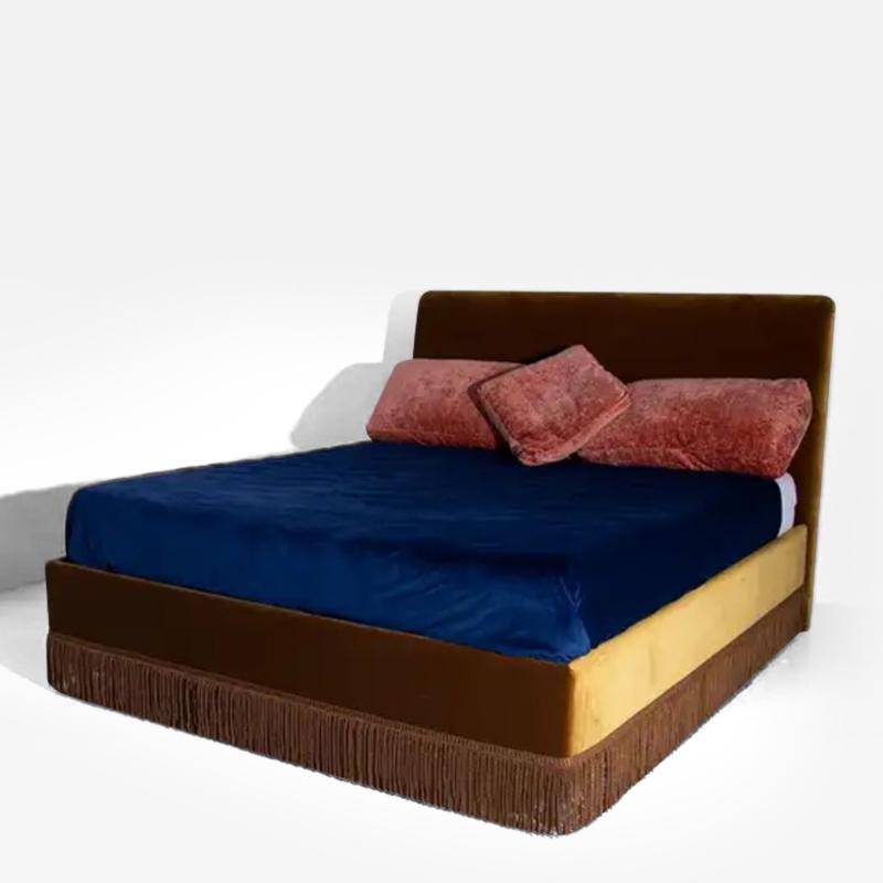 Contemporary Customizable Italian Velvet Bed