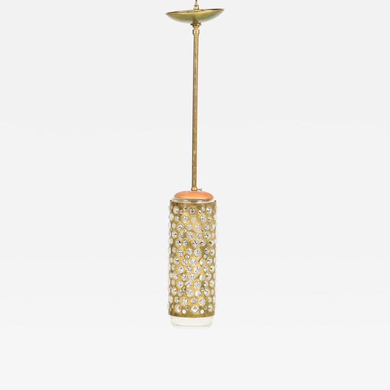 Contemporary Cylinder chandelier with glass bubbles
