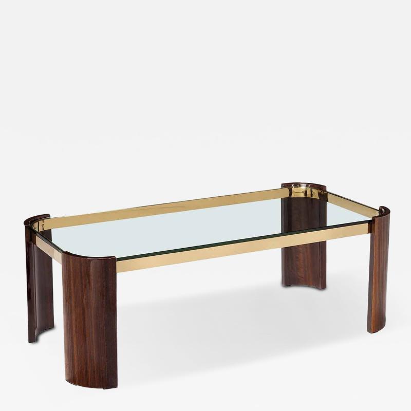 Contemporary Eucalyptus and Brass Coffee Table