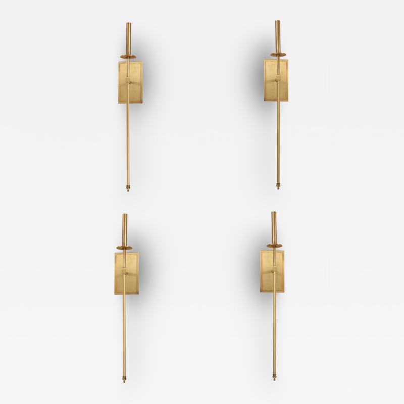 Contemporary Gilt Metal Long Wall Sconces