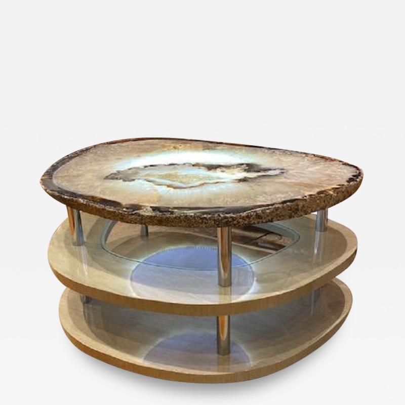 Contemporary Grey Agate Coffee Table