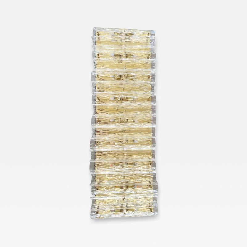 Contemporary Italian Luxury Brass Wall Sconce Murano Glass or Flush Mount