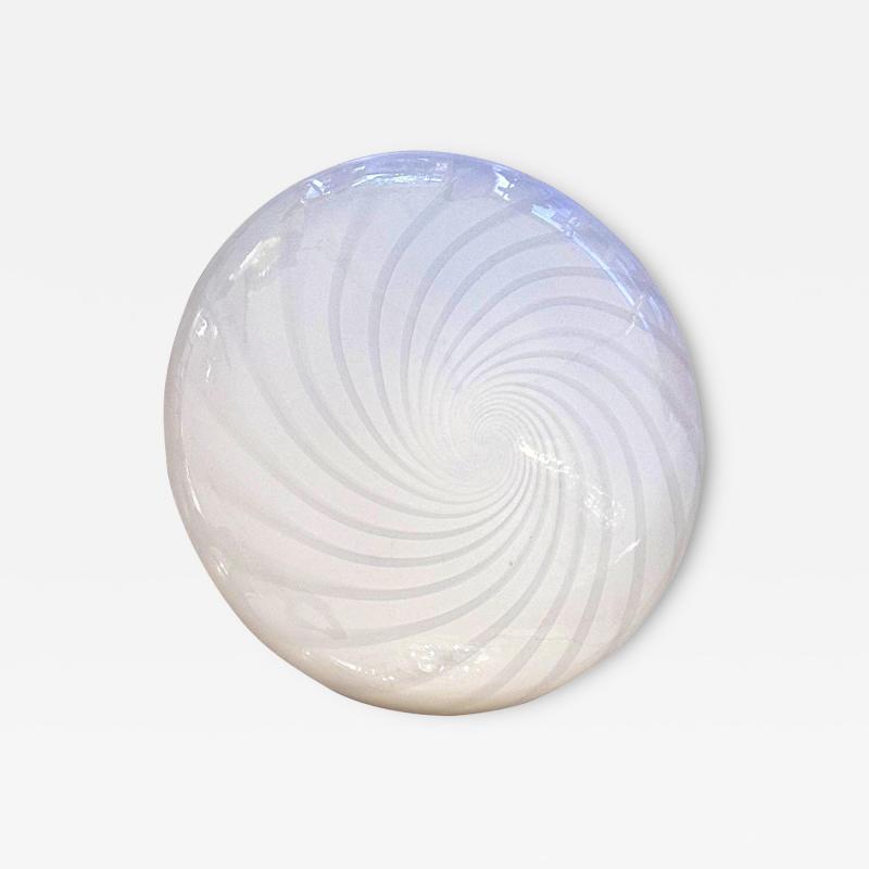 Contemporary Italian Milky White Swirls Murano Glass Flush Mount or Wall Sconce