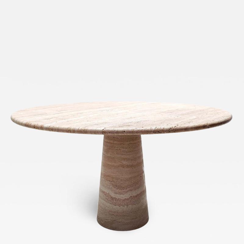 Contemporary Italian Travertine Dining Table in Beige