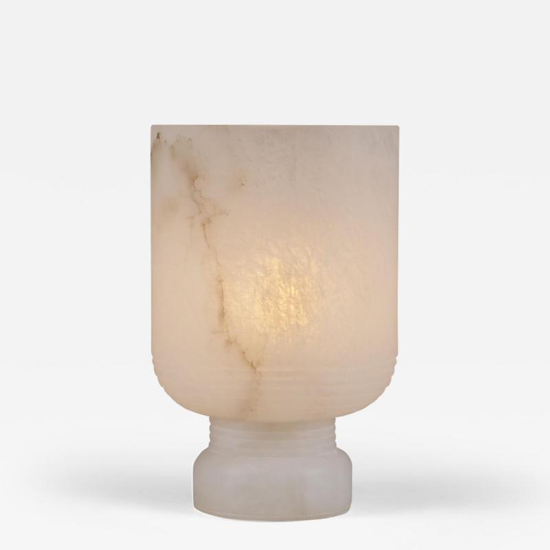 Contemporary Italian carved alabaster urn lamp