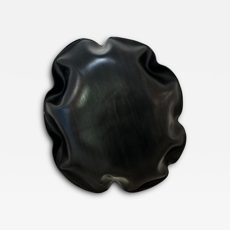 Contemporary Jordi Ribaud Black Natural Leather Wall Sculpture 2025