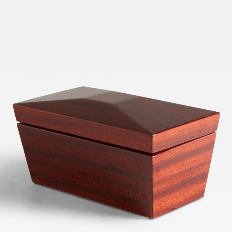 Contemporary Lacquered Cherry Wood Rectangular Decorative Box
