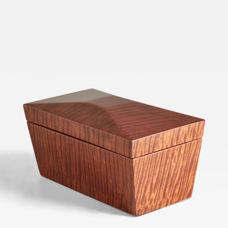 Contemporary Lacquered Tiger Maple Rectangular Decorative Box