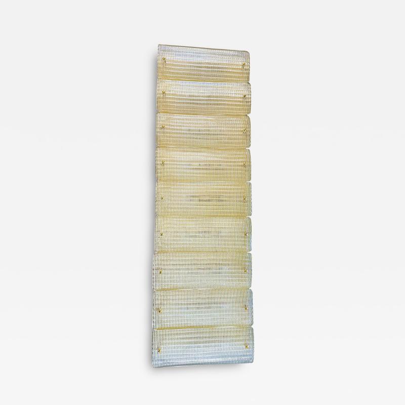 Contemporary Luxury Brass Wall Sconce in Diamanted Murano Glass and Flush Mount