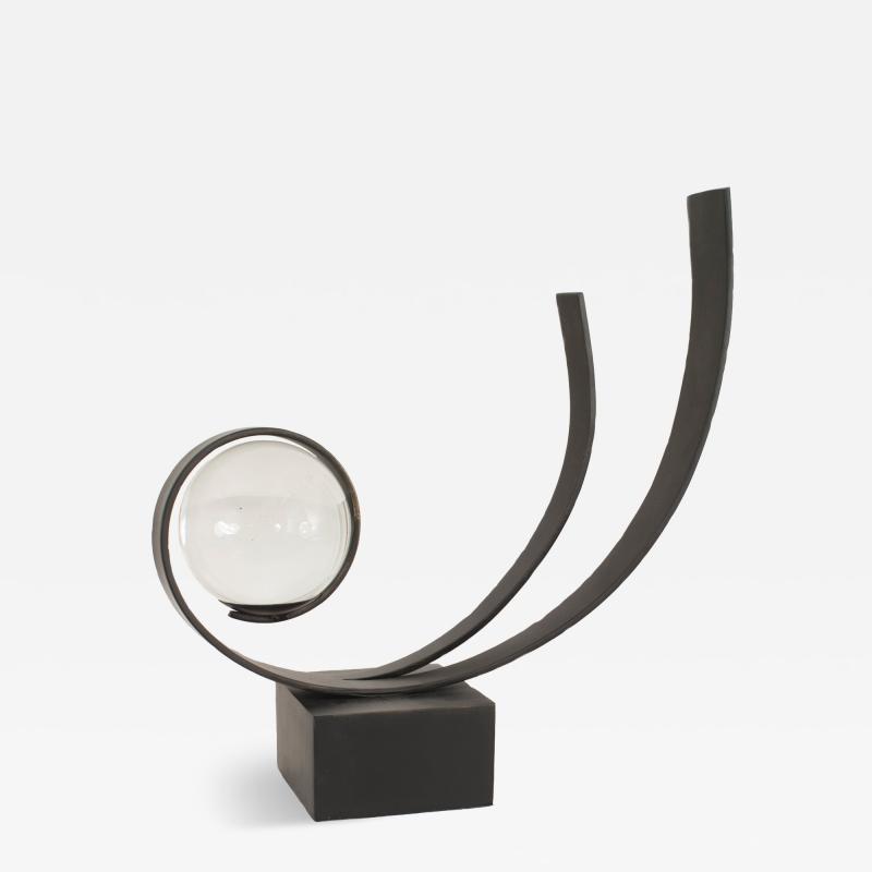 Contemporary Metal and Glass Sphere Sculpture