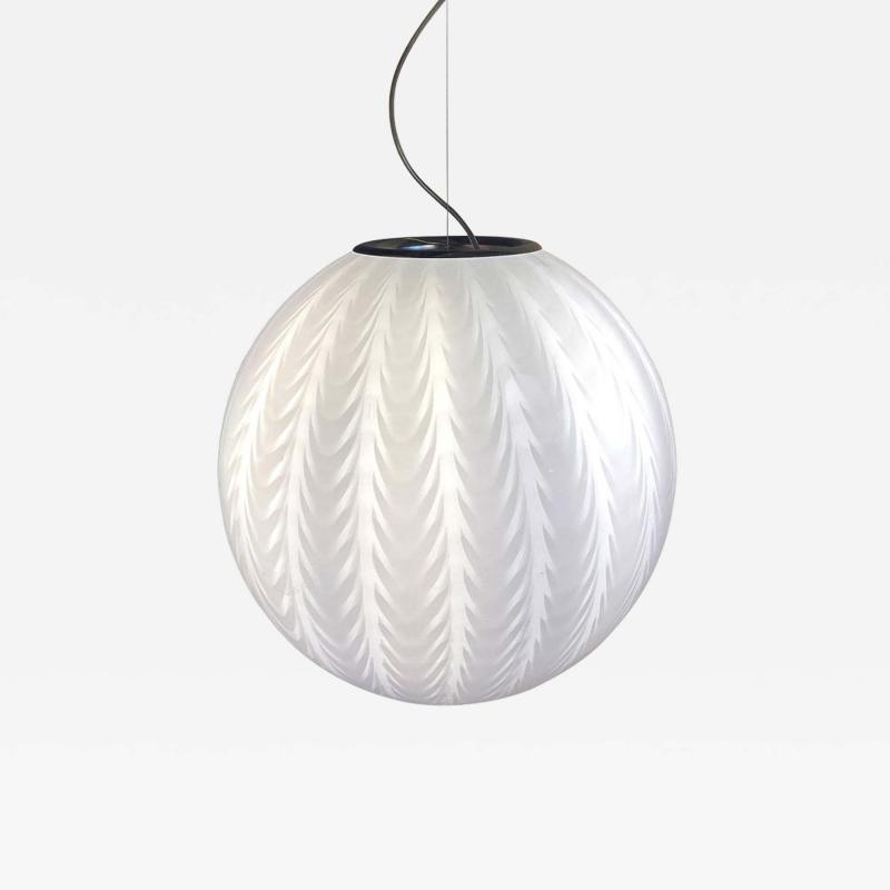 Contemporary Milky White Spider Sphere Table Lamp in Murano Glass