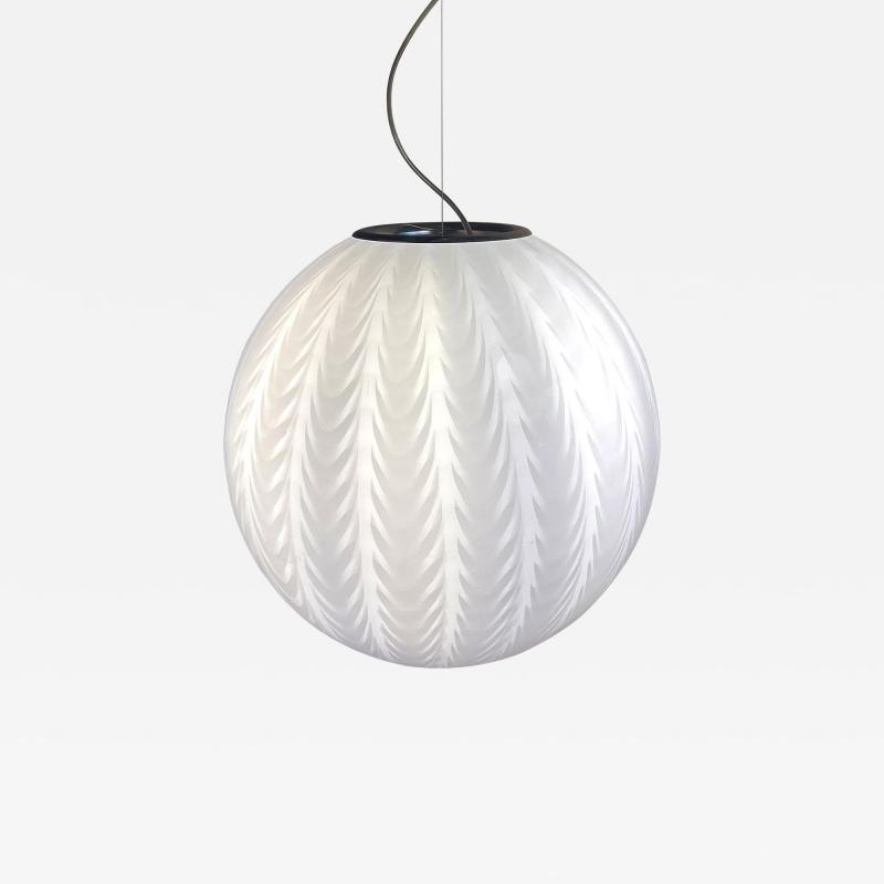 Contemporary Milky White Spider Sphere Table Lamp in Murano Glass