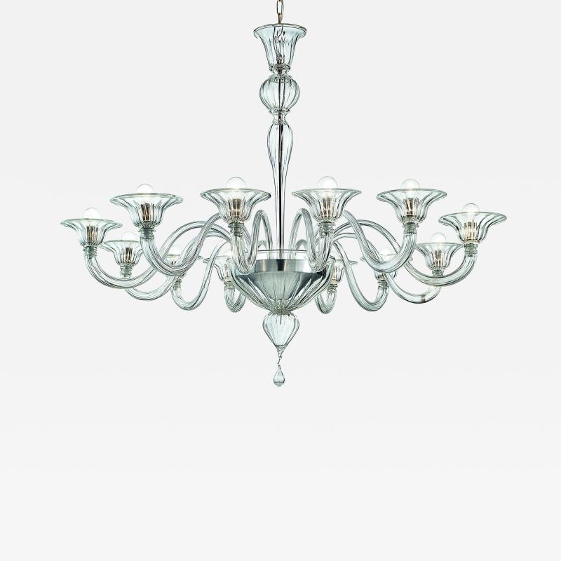 Contemporary Modern Elegant Rigadin Murano Glass Chandelier