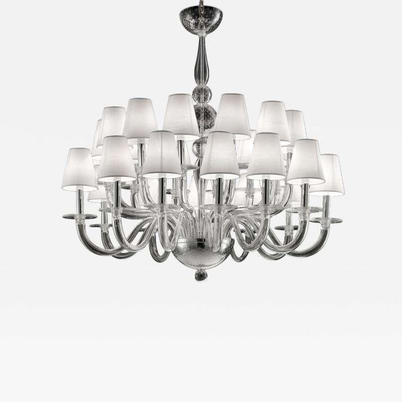 Contemporary Modern Huge Transparent Murano Glass Chandelier