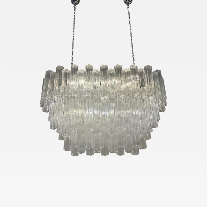 Contemporary Modern Oval Tronchi Murano Glass Chandelier