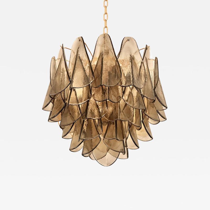 Contemporary Modern Smoked Fum Rondini Murano Glass Chandelier