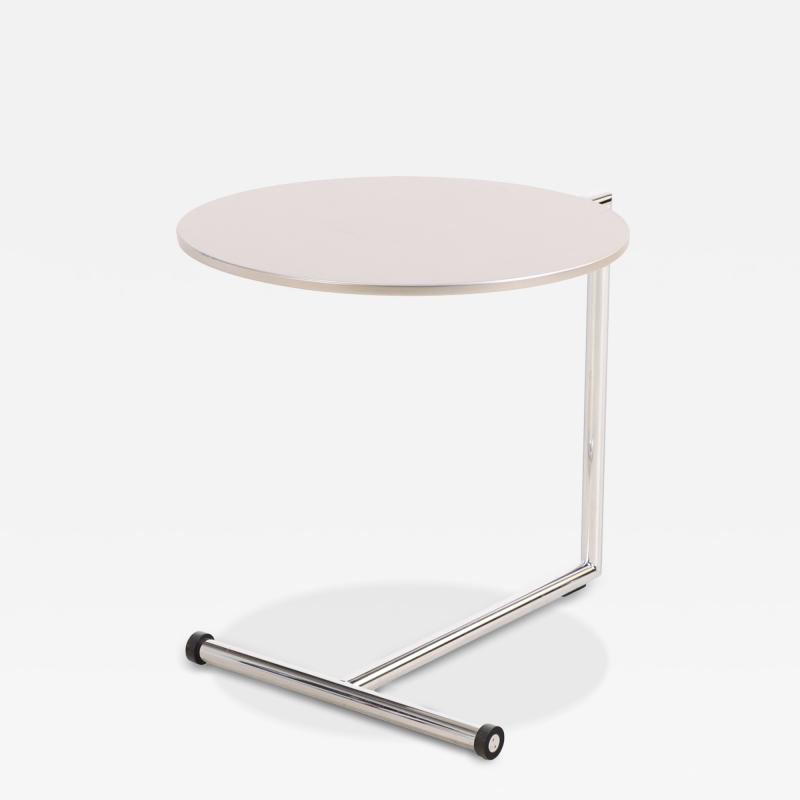 Contemporary Modernist Cantilevered Side Table with Laminate Top and Chrome Base