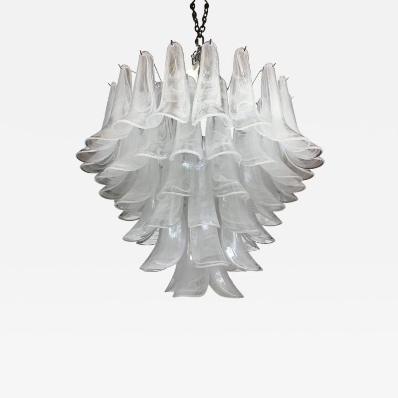 Contemporary Murano Glass Chandelier Italian Sella Alabastro