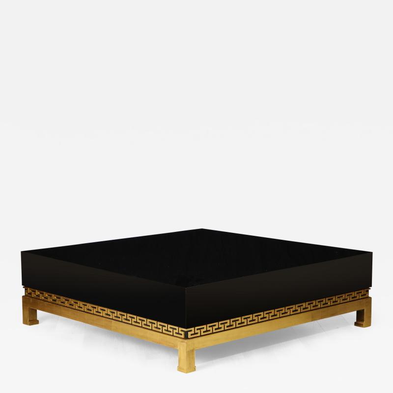 Contemporary Neoclassic Style Lacquer Giltwood Coffee Table