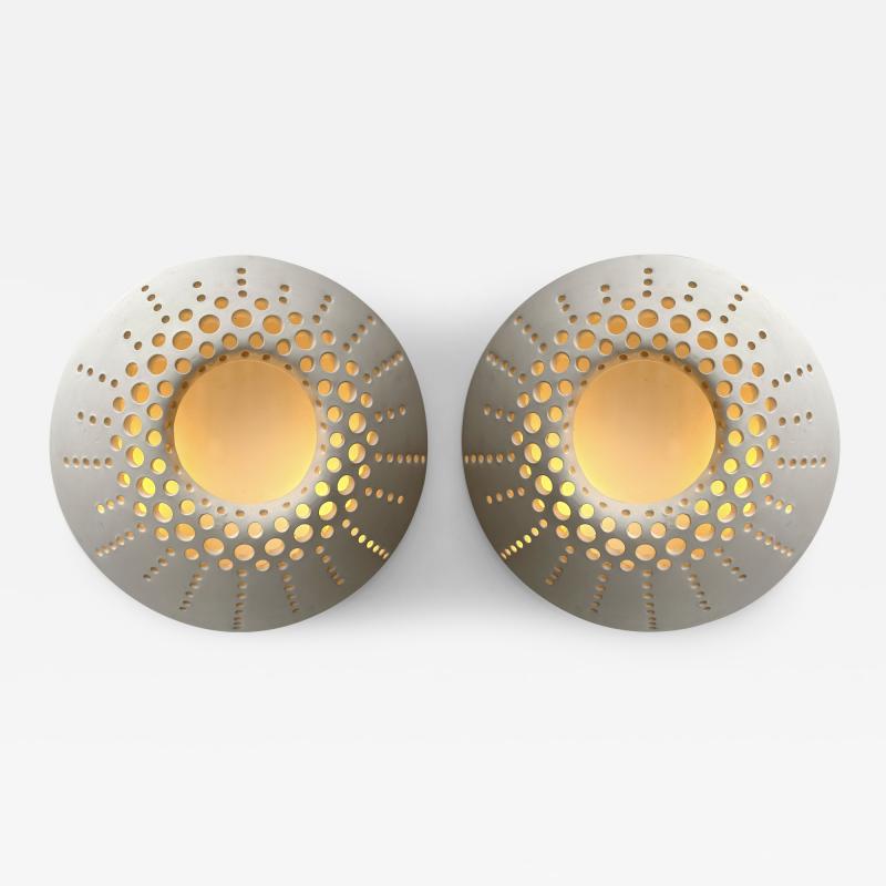 Contemporary Pair of Ceramic Sconces Italie