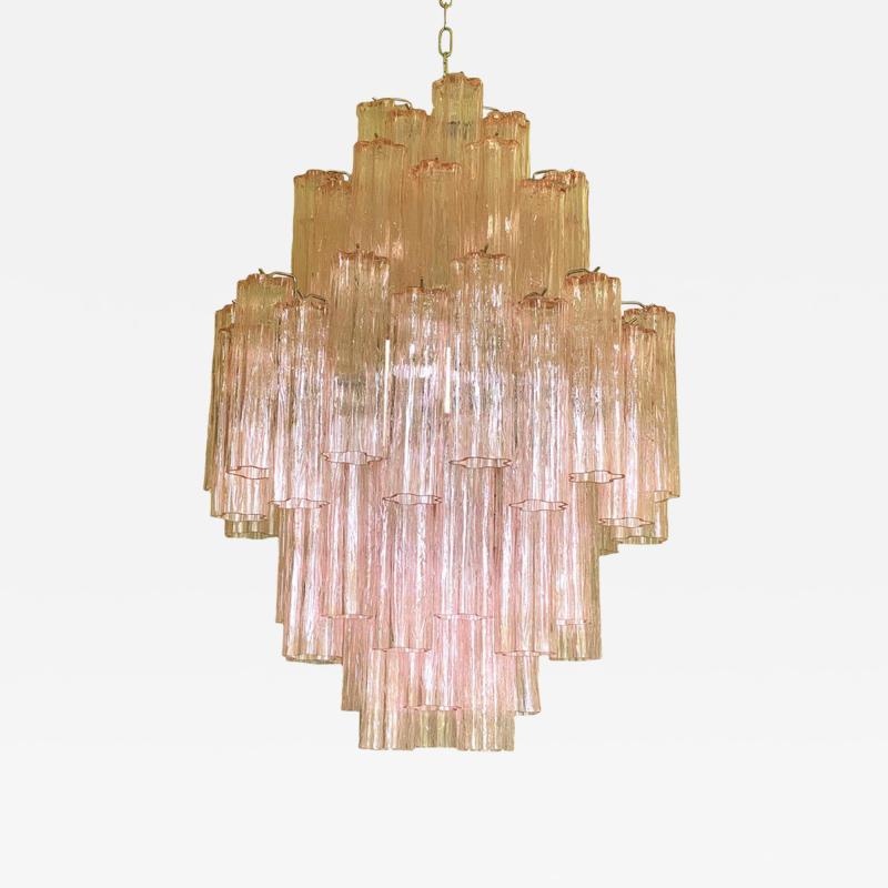 Contemporary Pink Tronchi Murano Glass Chandelier