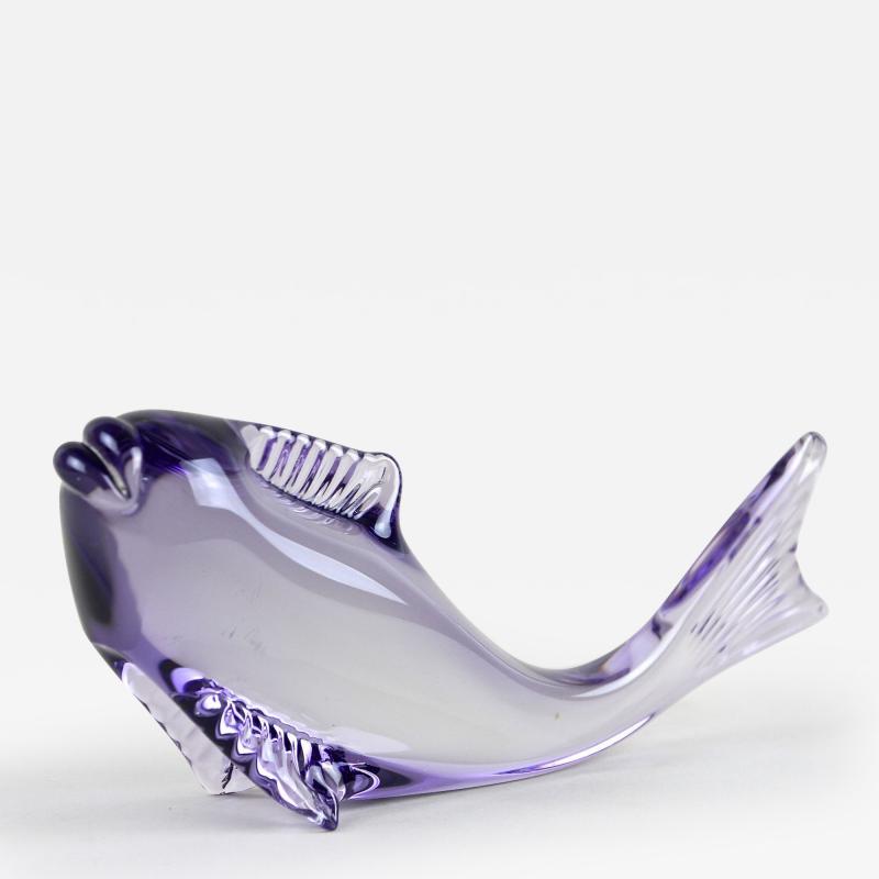 Contemporary Purple Murano Glass Fish Italy circa 1970
