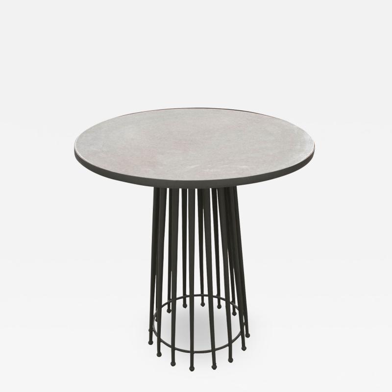 Contemporary Round Marble Top Needle Table